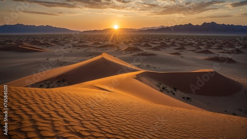 African landscape, beautiful sunset dunes and nature of Namib desert, Sossusvlei, Namibia, South Africa.
