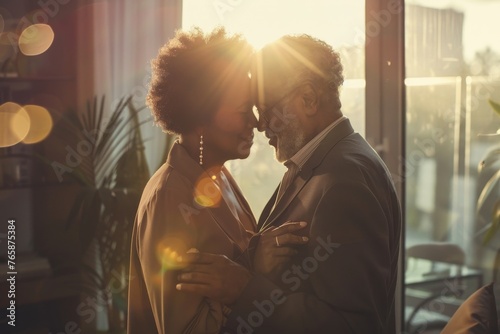 Man and Woman Standing in Front of Window
