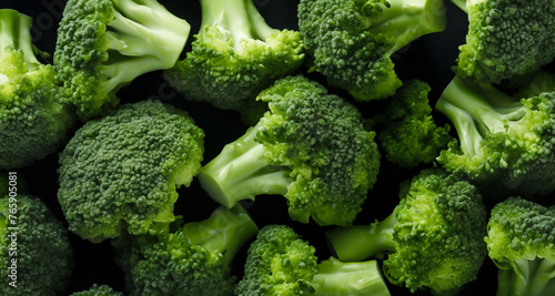 Florets of Broccoli, cooked, likely boiled; background image