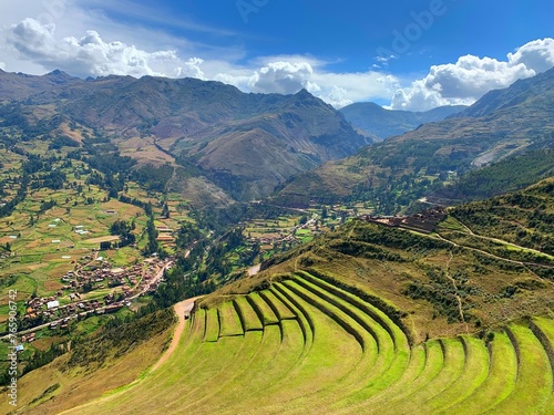 Terraced fields of Incas in the Sacred Valley Peru