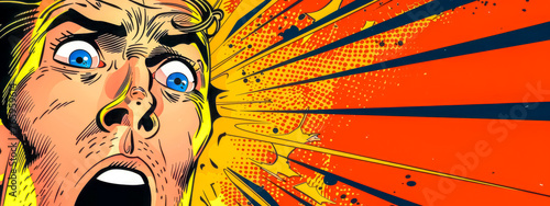 Shocked comic book character in vibrant action
