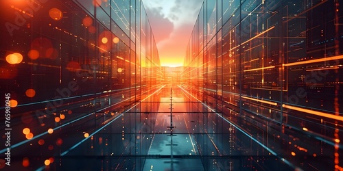 Seamless Data Transfer: Illustrating Hybrid Cloud Connectivity and Workloads. Concept Hybrid Cloud Connectivity, Data Transfer Efficiency, Workload Integration, Seamless Operations