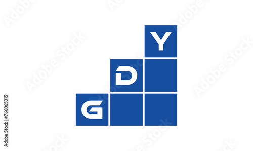 GDY initial letter financial logo design vector template. economics, growth, meter, range, profit, loan, graph, finance, benefits, economic, increase, arrow up, grade, grew up, topper, company, scale
