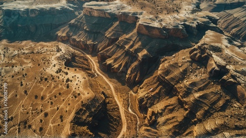 Aerial View of Desert Canyon