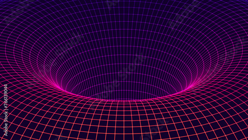 3D Torus Wireframe Background. Electromagnetic Force Field Concept. Science Physics Background. Vector Illustration. Energy Fields Torus Objects Design.