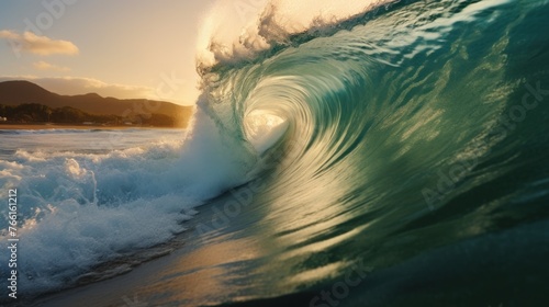 tsunami wave approaching the shore, symbolizing the danger of seismic sea waves