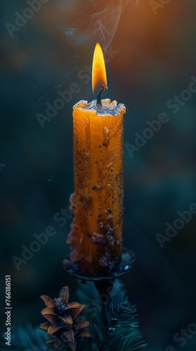 A candle burning at both ends, representing self-destruction fueled by revenge,