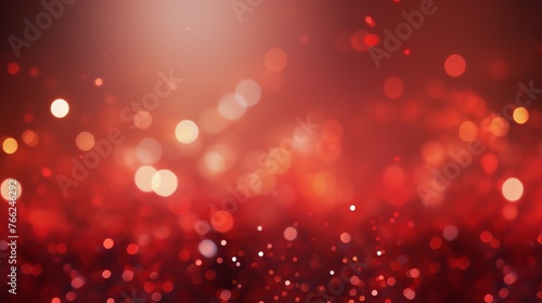 a red and white background with lights
