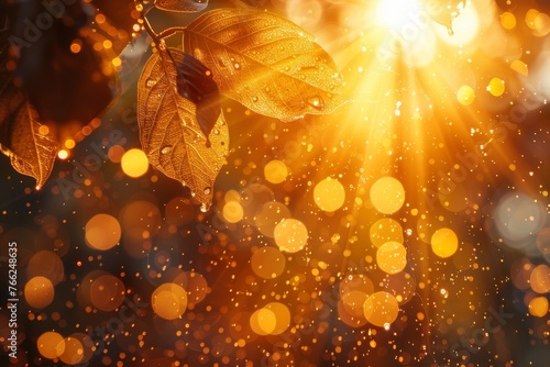 An autumn background with sunlight, a sun background with sunlight