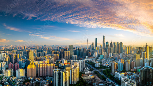 Downtown modern buildings skyline in Guangzhou