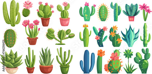 Flora isolated vector icons collection
