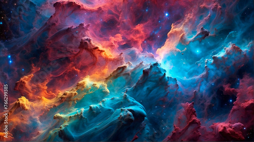 Cosmic Genesis Captivating Universe Creation with Magnificent Colors and Divine Beauty
