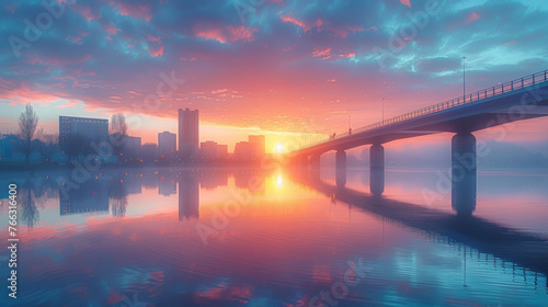 Dawn Over the City Bridge 