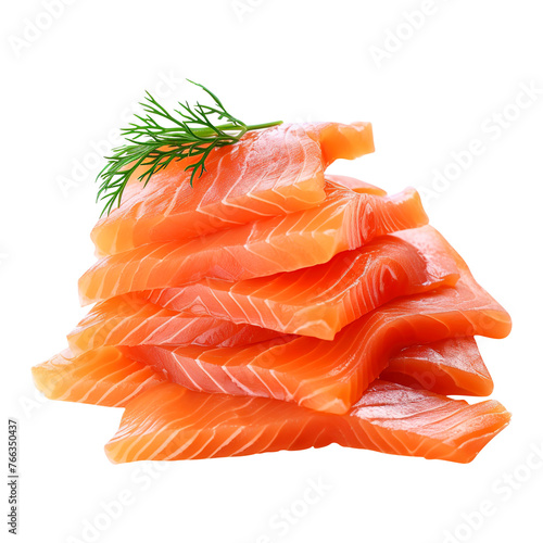 Smoked salmon fish isolated on white background