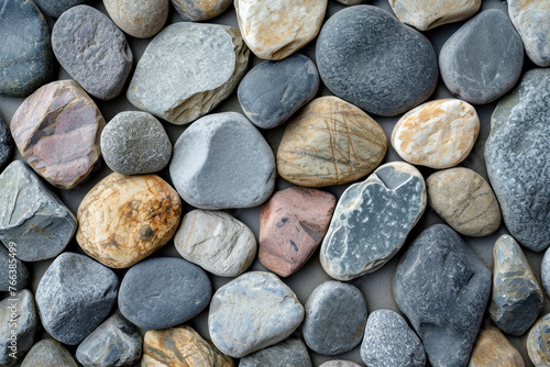 Pattern of Rocks and Pebbles Arranged in a Stack on Top of Each Other in Nature Setting