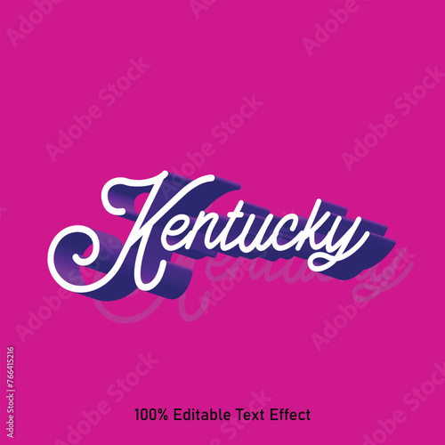 Kentucky text effect vector. Editable college t-shirt design printable text effect vector