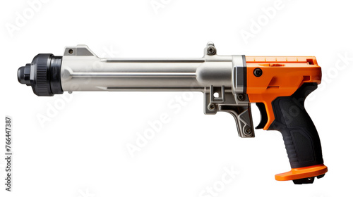 Detailed close-up of a miniature toy gun against a plain white background