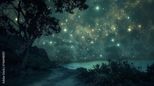 Bright stars illuminating the darkness, guiding travelers on their journey.