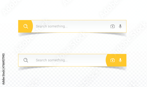 Internet browser search bar frame. Search engine for UI UX design and web browser template. Collection of search box, search button, search address, search form and navigation bar elements.
