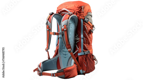 A backpack with straps attached to another backpack, creating a unique double carrying system