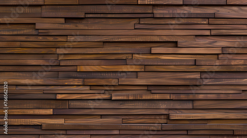 wallpaper background of horizontal 3d brown wood nut cladding panels on wall