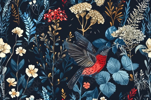 Nature inspired patterns incorporating flora and fauna motifs