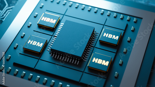 High bandwidth Memory called HBM concepts backgrounds. 3d rendering