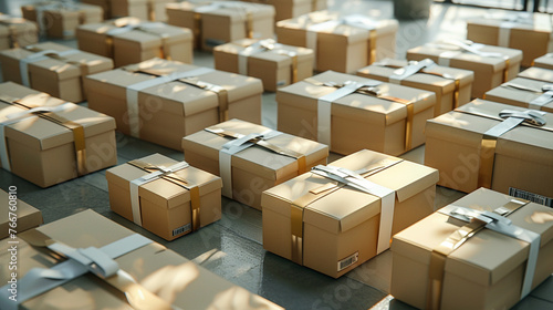 Sustainable Dispatch: Organized Eco-Friendly Parcels Ready for Shipment