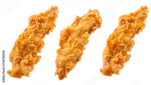 Set of chicken strips isolated on transparent background