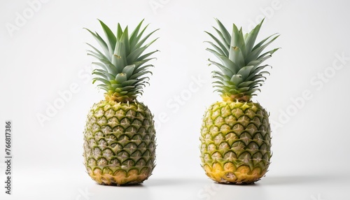 green pineapple isolated on white background