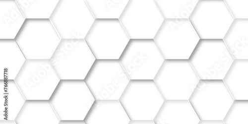  Abstract background with hexagons. Geometric hexagon polygonal pattern background vector. seamless bright white abstract honeycomb grid 3d cell tile technology texture backdrop concept.