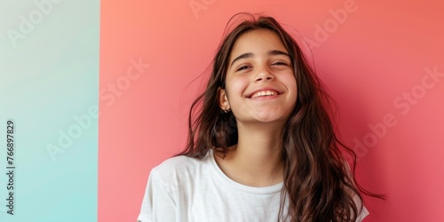 South American Girl Smiling Vibrantly