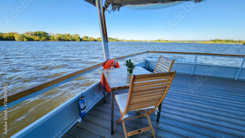 Table on the boat on the Zambezi river