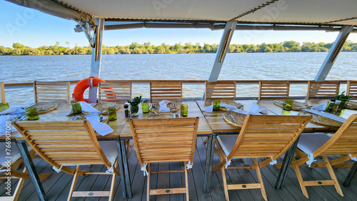 Table on the boat on the Zambezi river