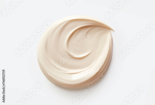 cosmetic smear of creamy texture on light background