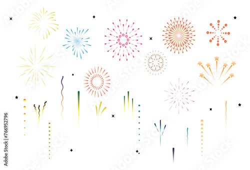 Images designed using a vector editor bring objects together into a single piece Designed to be stacked in the same size The pattern is of good quality Fireworks come in a variety of styles and colors