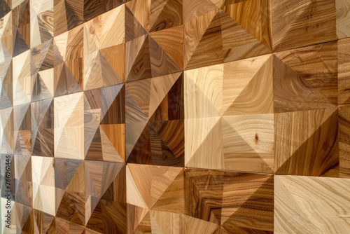 Geometric Wooden Pattern Wall Texture - Modern Interior Design Background