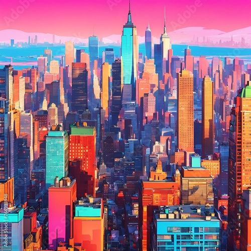 Painting of the New York skyline