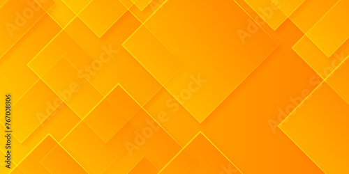 Abstract orange square shape technology geometric diagonal line abstract background. Vector illustration with dynamic shapes shadow. Gradient orange elements vector backdrop geometric background