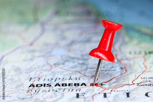 Adis Abeba, Etiopia pin on map