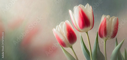 Czerwone tulipany, pastelowe wiosenne kwiaty. Tło kwiatowe, wiosna
