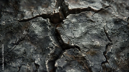 A close-up of a cracked, dry surface. The cracks are filled with water, which is reflecting the light.