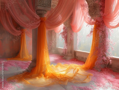 Pavilion of shimmering astral silk otherworldly glow