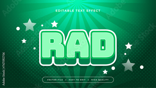 Green and blue rad 3d editable text effect - font style