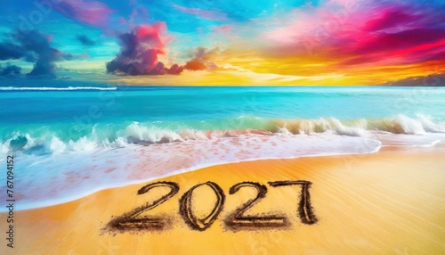 Happy new year 2027 background new year holidays card.