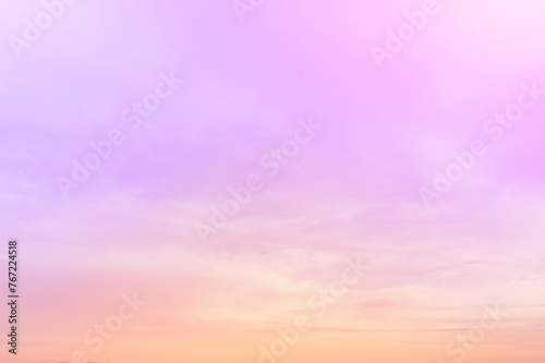 The subtlety of the soft faded clouds On the background of the twilight sky, pastel gradients Beautiful combinations of yellow, pink, orange, red, purple and blue.