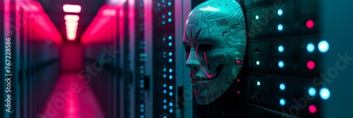 Mysterious Volumetric Mask in Dark Server Room
