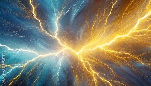 abstract energy and electrical background with blue lightning and plasma