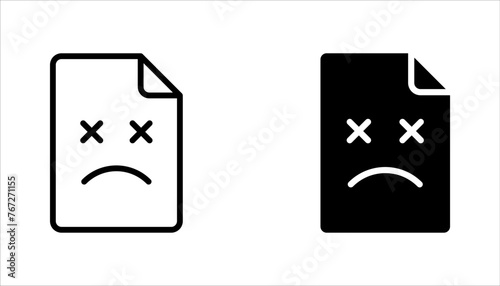 File error icon set. Error page, Page not found vector illustration on white background