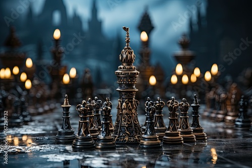 Epic duel in chess with scarce pieces., generative IA